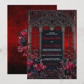 Elegante Victoriaans gotische huwelijksuitnodiging Kaart (Voorkant / Achterkant)