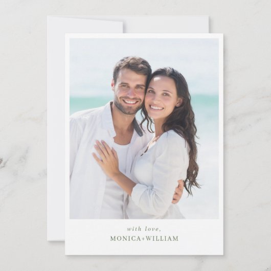 Elegante Victoriaans groene Franse Bloemen bruilof Save The Date (Achterkant)