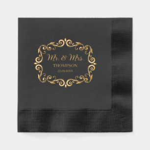Elegante Victoriaans heer en mevrouw Wedding Folie Servetten