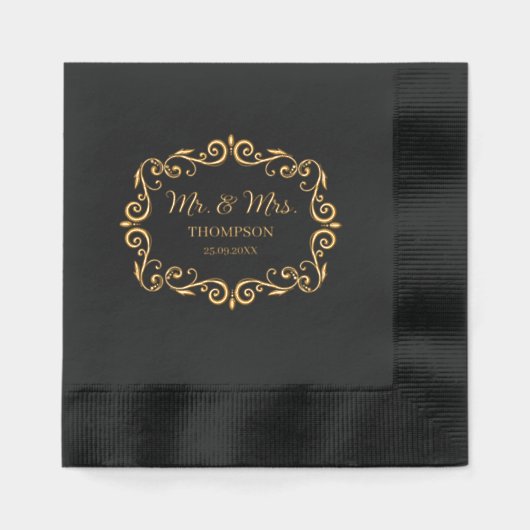 Elegante Victoriaans heer en mevrouw Wedding Folie Servetten (Voorkant)