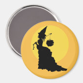 Elegante  Victoriaans heks & Moon Halloween Magneet (Voorkant / Achterkant)