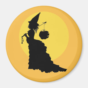 Elegante  Victoriaans heks & Moon Halloween Magneet