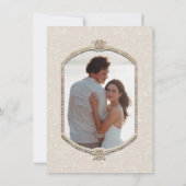 Elegante Victoriaans Ivoor Goud Fotografie Kaart (Achterkant)