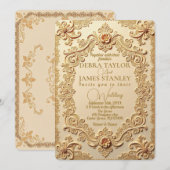 Elegante Victoriaans kant |  gouden bruiloft Kaart (Voorkant / Achterkant)