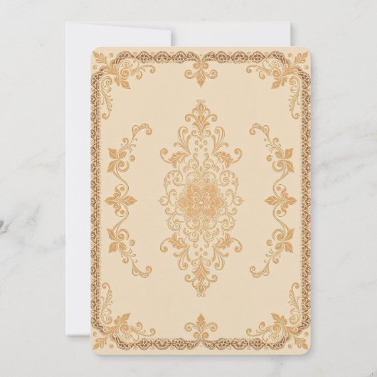 Elegante Victoriaans kant | gouden bruiloft Kaart (Achterkant)
