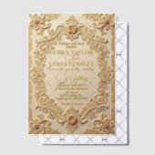 Elegante Victoriaans kant |  gouden bruiloft Vellum Uitnodigingen (Offset (Uitnodiging))