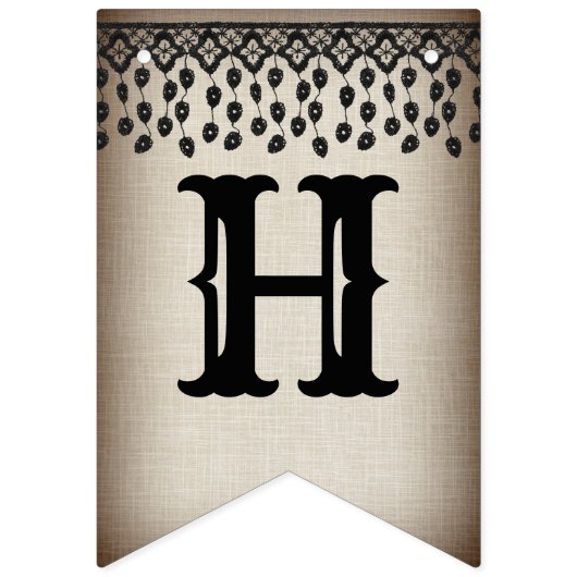 Elegante Victoriaans kant Halloween Bunting Banner (Tweede vlag)