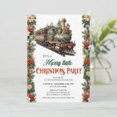 Elegante  Victoriaans kersttrein Kaart (Staand voorkant)