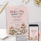 Elegante Victoriaans Moederdag Brunch Tea Party Kaart