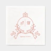 Elegante Victoriaans Monogram Folie Gestempeld ser Folie Servetten (Voorkant)