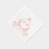 Elegante Victoriaans Monogram Folie Gestempeld ser Folie Servetten (Rechts)