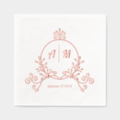 Elegante Victoriaans Monogram Folie Gestempeld ser Servetten (Voorkant)
