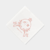 Elegante Victoriaans Monogram Folie Gestempeld ser Servetten (Rechts)