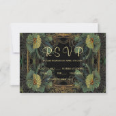 Elegante Victoriaans moody dark botanical RSVP Kaartje (Voorkant)