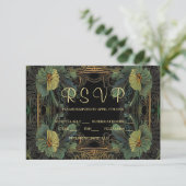 Elegante Victoriaans moody dark botanical RSVP Kaartje (Staand voorkant)