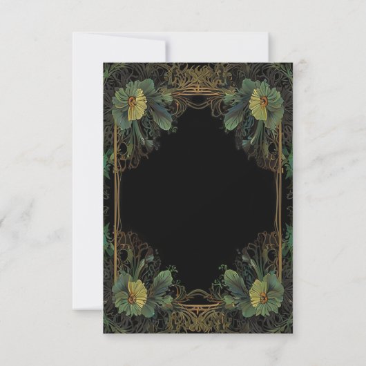 Elegante Victoriaans moody dark botanical RSVP Kaartje (Achterkant)