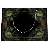 Elegante Victoriaans moody donkergroen goud botani Groot Cadeauzakje (Voorkant)