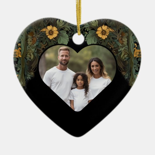 Elegante Victoriaans moody donkergroen goud botani Keramisch Ornament (Voorkant)