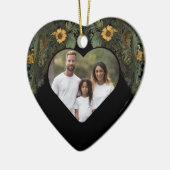 Elegante Victoriaans moody donkergroen goud botani Keramisch Ornament (Links)