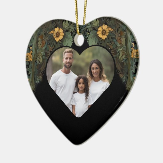 Elegante Victoriaans moody donkergroen goud botani Keramisch Ornament (Links)