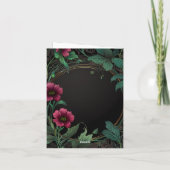 Elegante Victoriaans moody donkergroen roze bloeme (Achterkant)