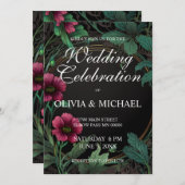 Elegante Victoriaans moody donkerroze bloemenbruil Kaart (Voorkant / Achterkant)