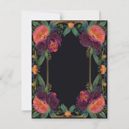 Elegante Victoriaans moody donkerroze magenta bloe Bedankkaart (Achterkant)