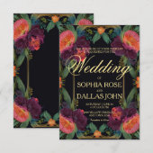 Elegante Victoriaans moody donkerroze magenta bloe Kaart (Voorkant / Achterkant)