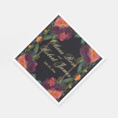 Elegante Victoriaans moody donkerroze magenta bloe Servet (Hoek)