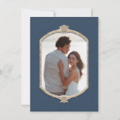 Elegante  Victoriaans Navy en Gouden Fotografie Kaart (Achterkant)