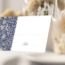 Elegante Victoriaans Navy Wedding Place Card Kaart