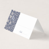 Elegante Victoriaans Navy Wedding Place Card Kaart (Voorkant)