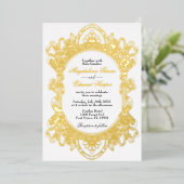 Elegante Victoriaans romantische  Lijst bruiloft Folie Uitnodiging (Staand Voorkant)