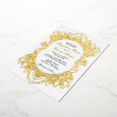 Elegante Victoriaans romantische  Lijst bruiloft Folie Uitnodiging (Gedraaid)