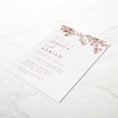 Elegante Victoriaans Roos gouden bruiloft Folie Uitnodiging (Gedraaid)