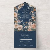 Elegante Victoriaans Royal Elegance bruiloft All In One Uitnodiging (Binnen)