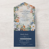 Elegante Victoriaans Royal Elegance bruiloft All In One Uitnodiging (Binnen)