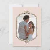 Elegante  Victoriaans Roze en Gouden Foto Kaart (Achterkant)