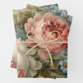 Elegante Victoriaans Rozen, Tuinbloemen Inpakpapier Vel (In situ)