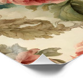 Elegante Victoriaans Rozen, Tuinbloemen Perfect Poster (Hoek)