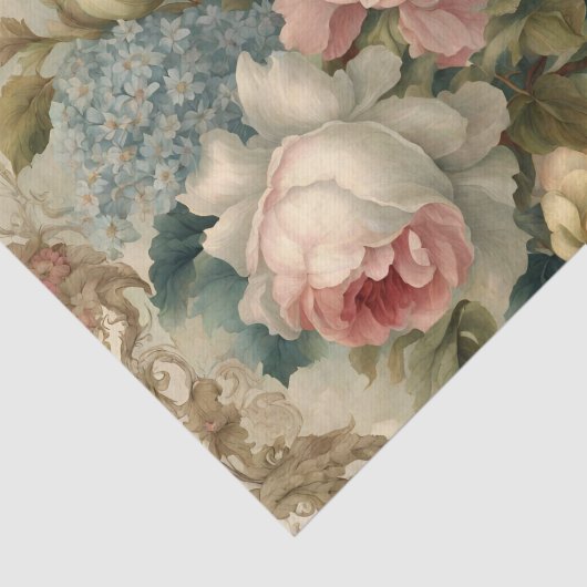 Elegante Victoriaans Rozen, Tuinbloemen Tissuepapier (Detail)