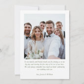 Elegante Victoriaans Sage Green bruiloft foto Bedankkaart (Achterkant)