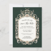 Elegante  Victoriaans Smaragd en Gouden Foto Kaart (Voorkant)