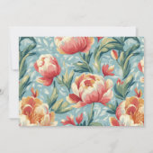 Elegante Victoriaans stijl Bloemenpioenen Tulpen Kaart (Achterkant)