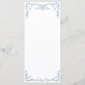 Elegante Victoriaans stoffige blauwe bloemen brui Menu (Achterkant)