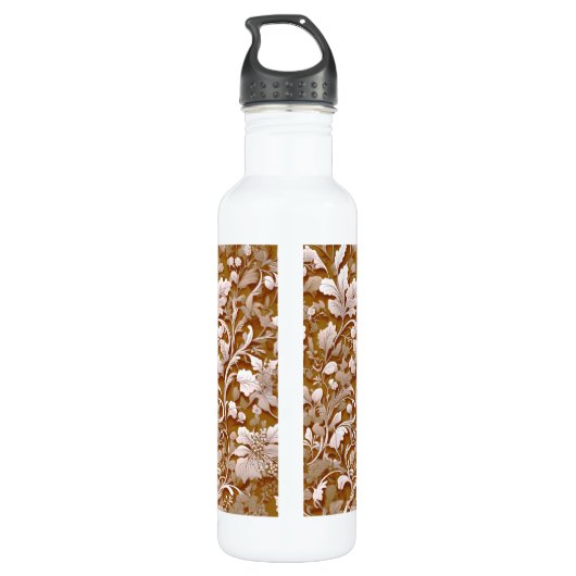 Elegante Victoriaans terracotta boho witte bloem Waterfles (Achterkant)