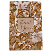 Elegante Victoriaans terracotta witte bloem Medium Cadeauzakje (Voorkant)