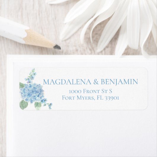 Elegante Victoriaans Tuin Blauwe Hydrangea bruilof Etiket (Insitu)