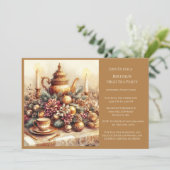 Elegante Victoriaans verjaardagsthee feestuitnodig Kaart (Staand voorkant)