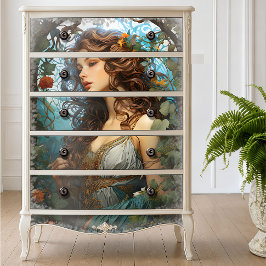 Elegante Victoriaanse Art Nouveau Godin Vintage Tissuepapier